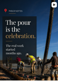 The pour is the celebration. The planning came first. Field Notes cover